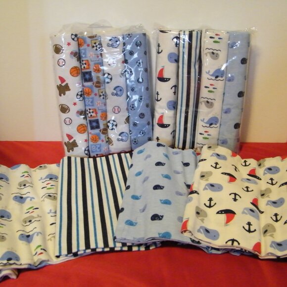 Couvertures emmaillotement ou intimité d'allaitement, ens. de 4, Fille ou Garçon - Picture 8 of 11